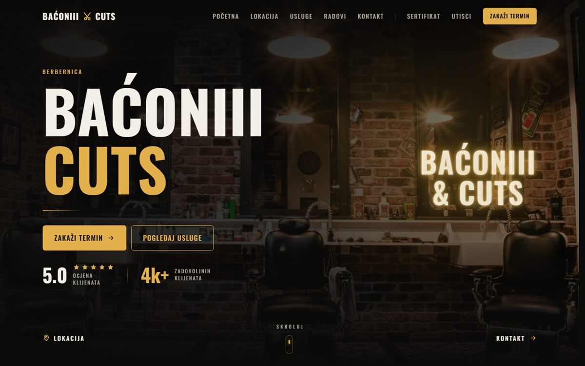 Baćoniii Cuts — desktop verzija